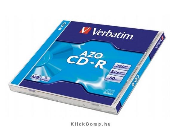 CD-R lemez, Crystal bevonat, AZO, 700MB, 52x, normál tok, VERBATIM  DataLife Pl fotó, illusztráció : VERBATIM-43327
