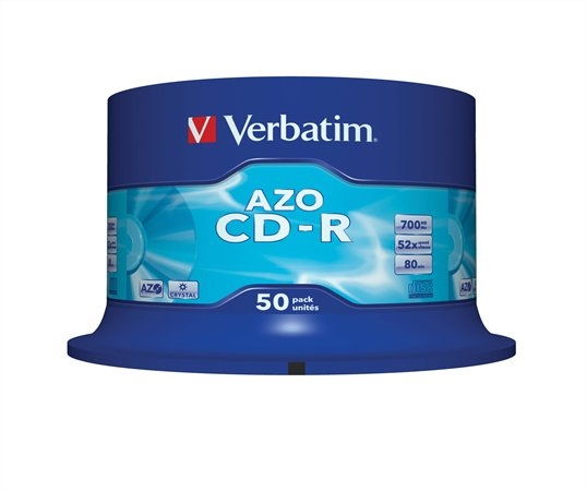 CD-R lemez, Crystal bevonat, AZO, 700MB, 52x, hengeren VERBATIM  DataLife Plus fotó, illusztráció : VERBATIM-43343