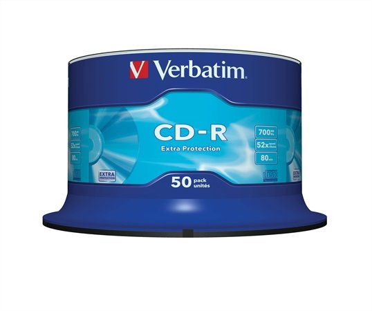 CD-R lemez, 700MB, 52x, hengeren, VERBATIM  DataLife fotó, illusztráció : VERBATIM-43351