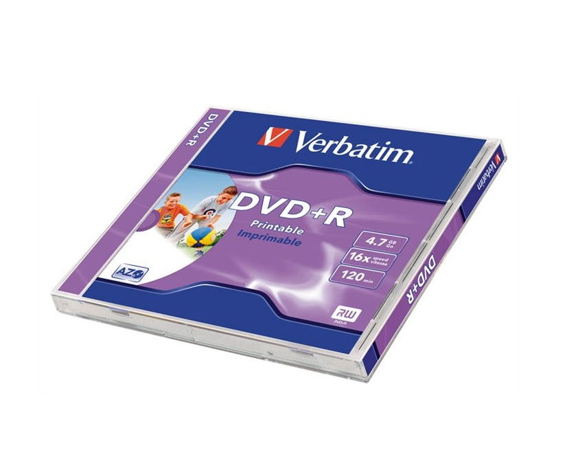 DVD+R lemez, nyomtatható, matt, ID, 4,7GB, 16x, normál tok, VERBATIM fotó, illusztráció : VERBATIM-43508