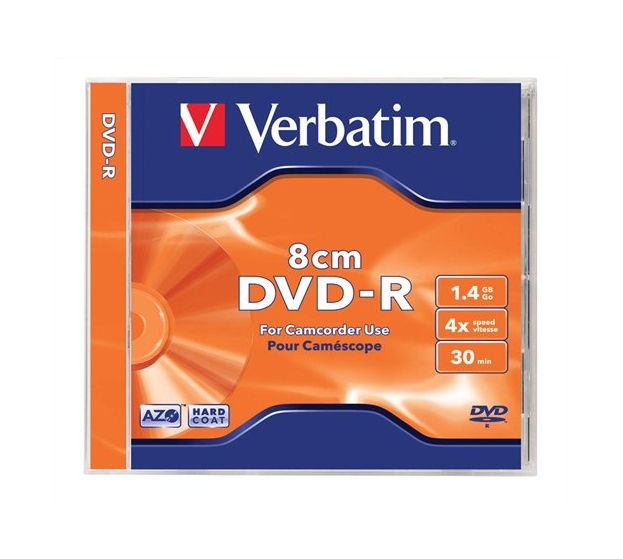 DVD-R mini lemez, 8 cm, 1,4GB, 4x, normál tok, VERBATIM fotó, illusztráció : VERBATIM-43510