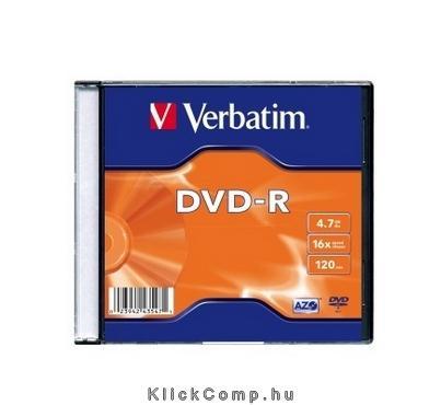 DVD-R lemez, AZO, 4,7GB, 16x, vékony tok, VERBATIM fotó, illusztráció : VERBATIM-43547