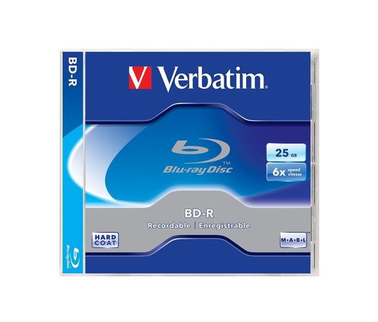 BD-R BluRay lemez, SL, 25GB, 6x, normál tok, VERBATIM fotó, illusztráció : VERBATIM-43715