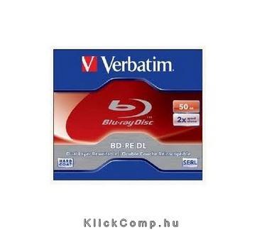 BD-RE BluRay lemez, kétrétegű, újraírható, 50GB, 2x, normál tok, VERBATIM fotó, illusztráció : VERBATIM-43760