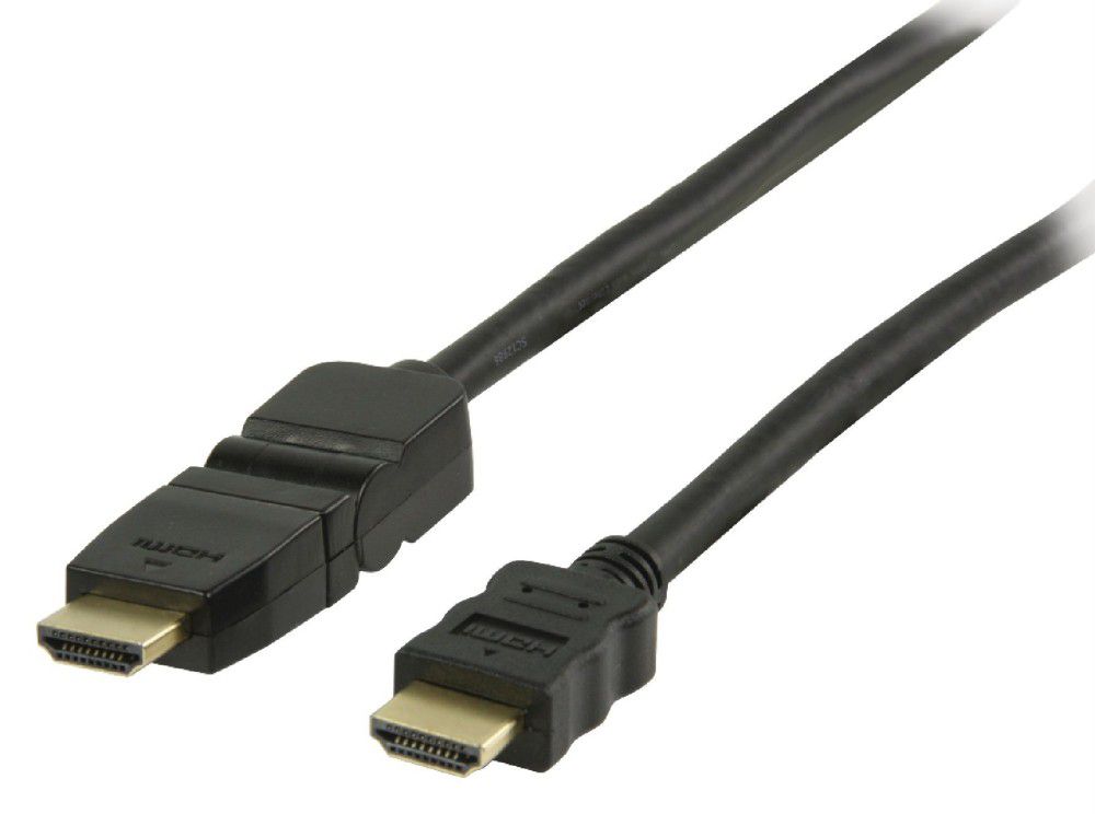HDMI kábel 1.4 HDMI csatlakozó HDMI csatlakozó, forgatható, 1,00 m, fekete fotó, illusztráció : VGVP34290B10