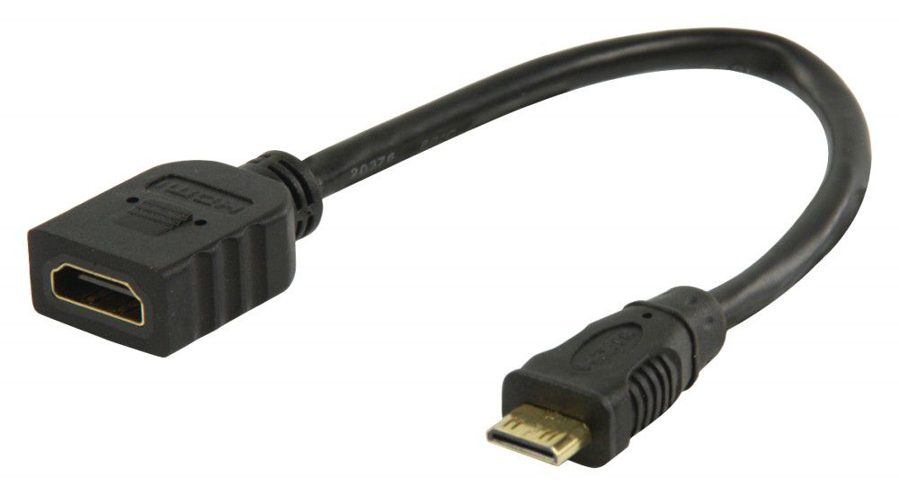 HDMI kábel 1.4 HDMI mini csatlakozó HDMI bemenet 0,20m fekete fotó, illusztráció : VGVP34590B02