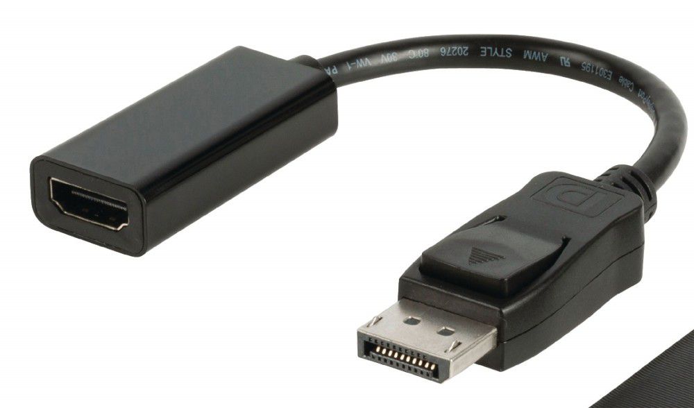 DisplayPort HDMI átalakító-kábel: DisplayPort apa – HDMI-bemenet 0,2m fekete fotó, illusztráció : VLCP37150B02