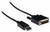 DisplayPort DVI átalakító: DisplayPort apa ? DVI-D 24+1 tűs apa 3m fekete