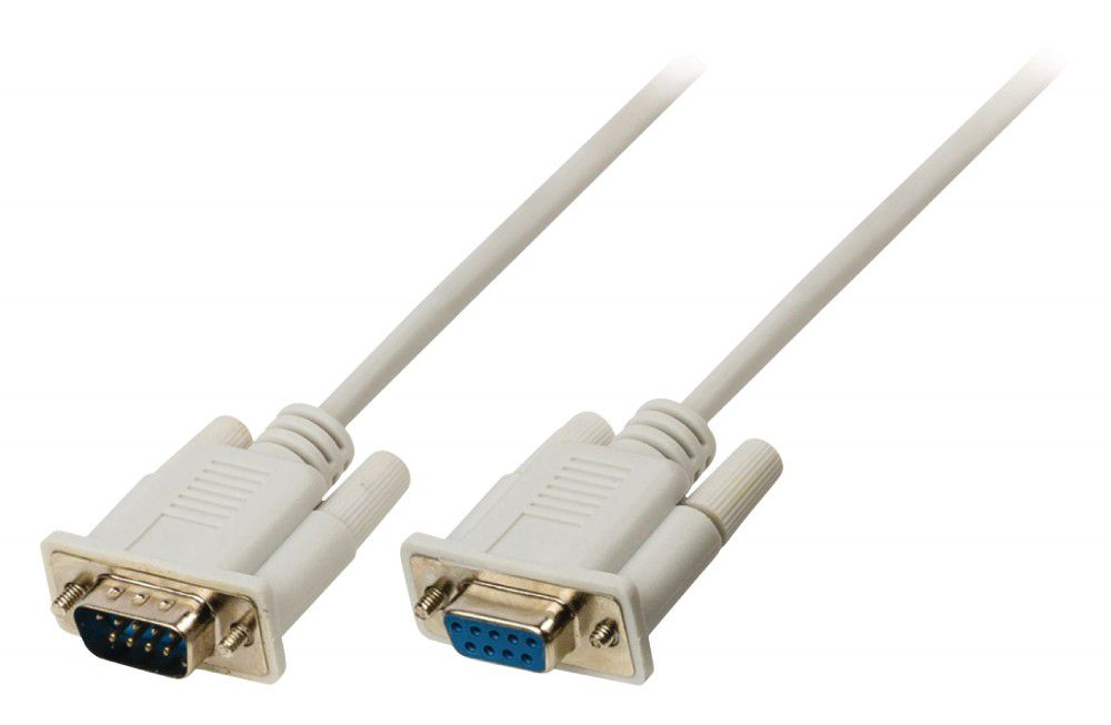 Soros hosszabbító-kábel RS232: D-SUB 9 tűs apa – D-SUB 9 tűs anya 2m tört fehér fotó, illusztráció : VLCP52010I20