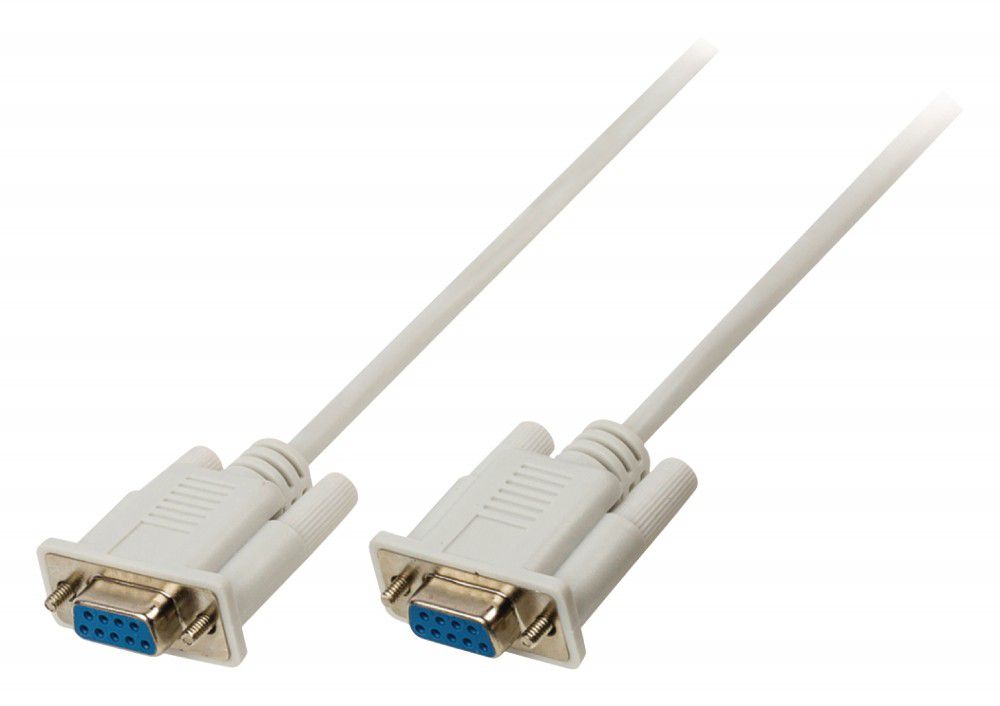 Soros kábel RS232 : D-SUB 9 tűs anya – D-SUB 9 tűs anya 2m tört fehér fotó, illusztráció : VLCP52050I20