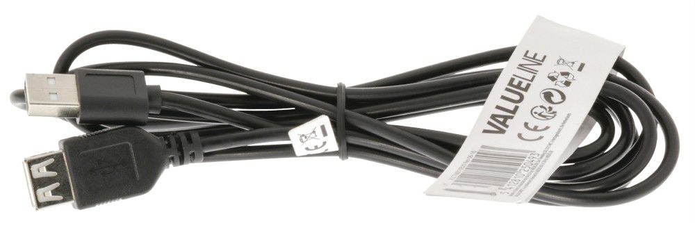 USB hosszabbító-kábel 2m USB2.0 A-A apa/anya, duplán árnyékolt - Már nem forgal fotó, illusztráció : VLCP60011B20