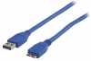USB kábel USB 3.0 AM - microBM 0,5m kék