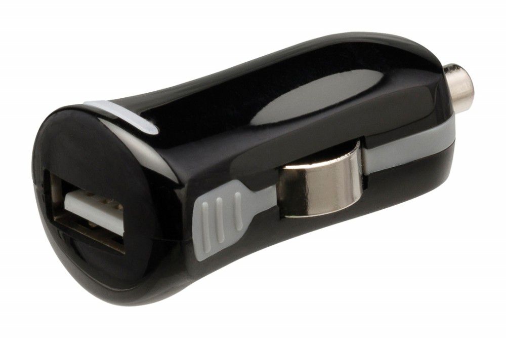 USB autós töltő: 2,1 A, USB A aljzat – 12 V-os szivargyújtó-csatlakozó, fekete fotó, illusztráció : VLMP11950B
