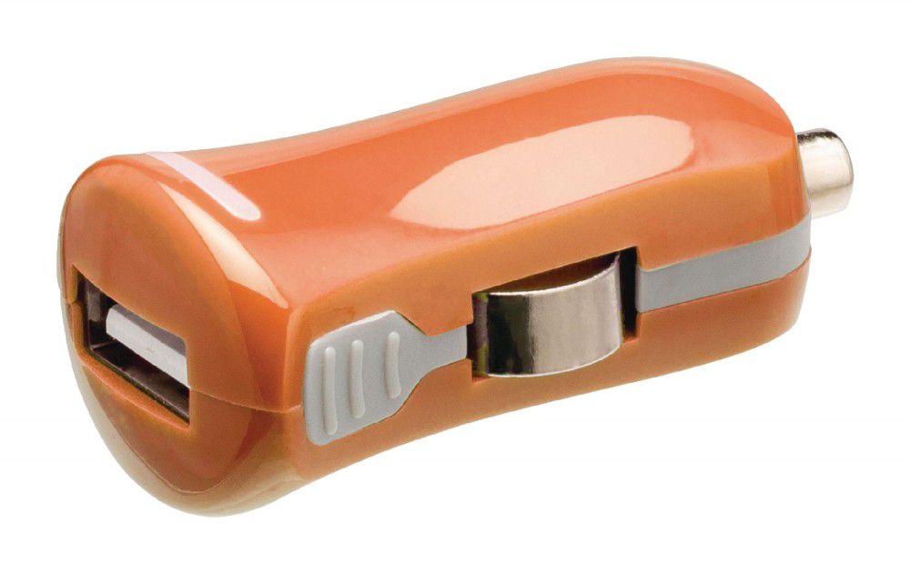 USB autós töltő: 2,1 A, USB A aljzat – 12 V-os szivargyújtó-csatlakozó, narancs fotó, illusztráció : VLMP11950O