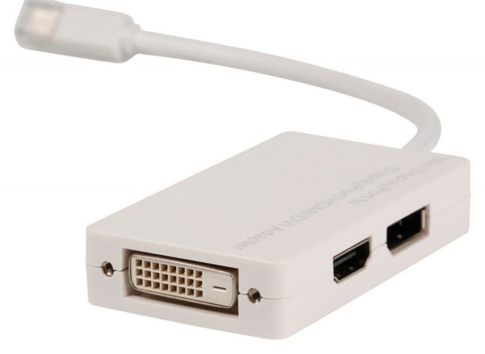 Mini DisplayPort multi adapter, Mini DisplayPort – DVI + DP + HDMI, 0,20 m, feh fotó, illusztráció : VLMP37460W0.20