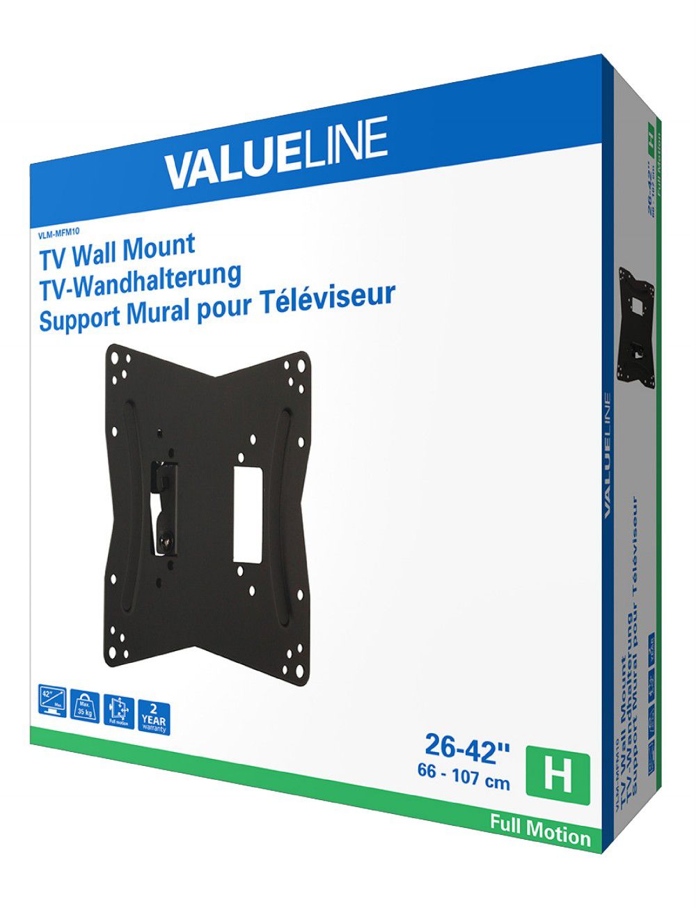 TV fali konzol 26 42 /66 107 cm, 35 kg Dönthető, forgatható fotó, illusztráció : VLM-MFM10