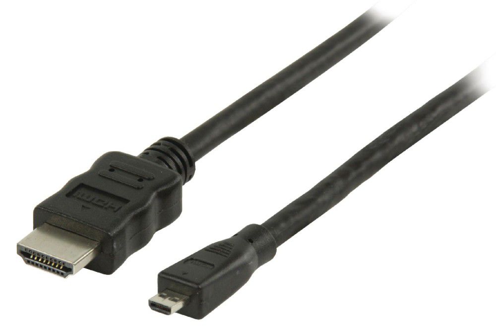 HDMI kábel 1.4 HDMI csatlakozó HDMI micro csatlakozó 1m fekete fotó, illusztráció : VLVB34700B10