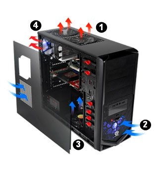 Számítógépház THERMALTAKE V4 Black Edition fekete ház fotó, illusztráció : VM30001W2Z