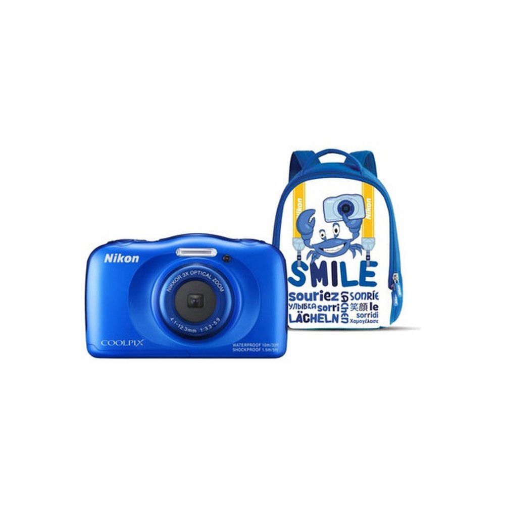 Digitális fényképezőgép Nikon Coolpix S33 Kék hátizsák Kit fotó, illusztráció : VNA851K001