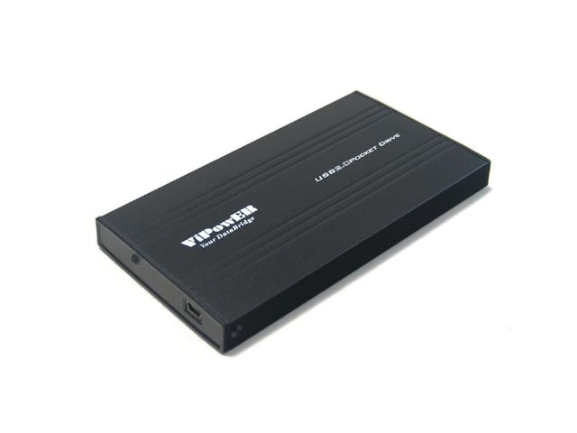 Vipower 2,5 USB2 alu külső ház,SATA,fek fotó, illusztráció : VPA25018B