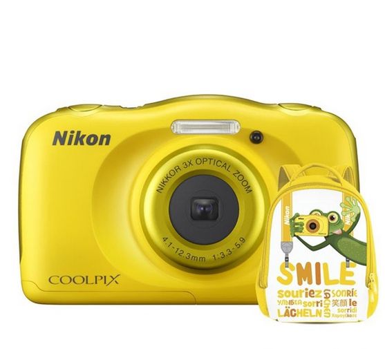 Nikon Coolpix W100 Sárga digitális fényképezőgép hátizsák kit fotó, illusztráció : VQA013K001