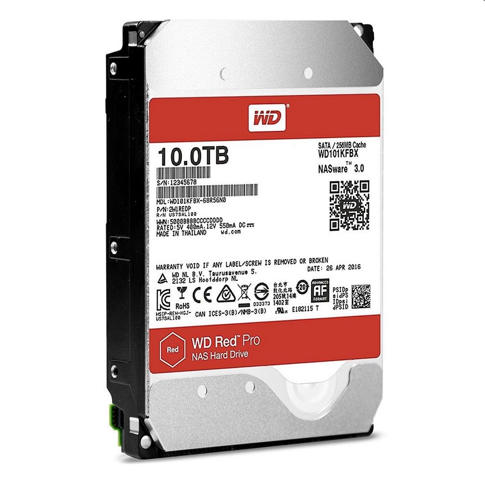 10TB 3,5  HDD SATA3 Western Digital RED PRO winchester 5 év fotó, illusztráció : WD101KFBX