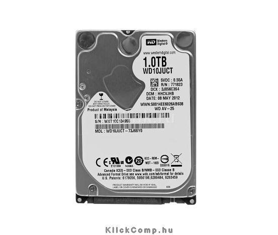 1TB 2,5  laptop HDD 5400rpm, 16 MB puffer, SATA-300 AV Western Digital fotó, illusztráció : WD10JUCT