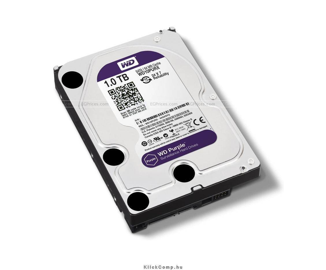 1TB 3,5  SATA-600 HDD Desktop Western Digital Purple fotó, illusztráció : WD10PURX