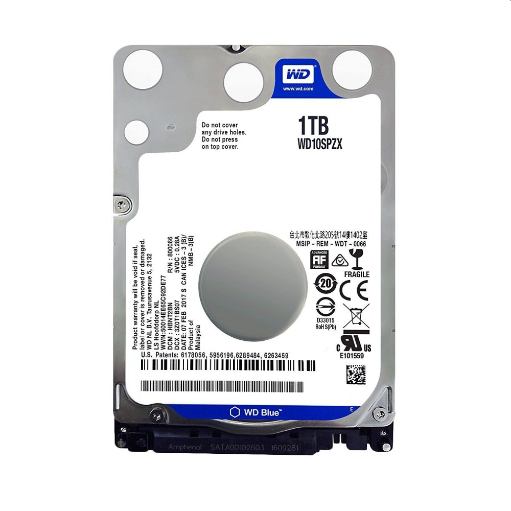 1TB 2,5  HDD SATA3 Western Digital Blue notebook winchester fotó, illusztráció : WD10SPZX