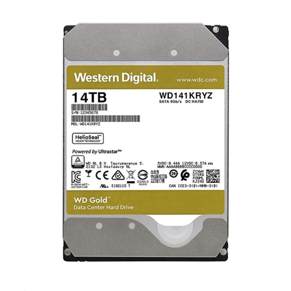 14TB 3,5  HDD SATA3 7200rpm 512MB WD Gold fotó, illusztráció : WD141KRYZ