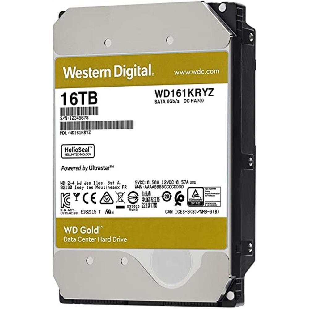 1TB 3,5  HDD SATA3 16000GB belső 7200RPM 512MB Western Digital Gold fotó, illusztráció : WD161KRYZ