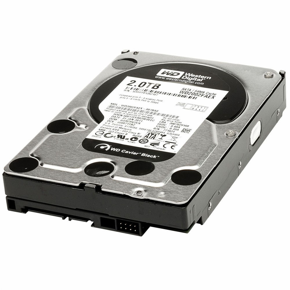 Western Digital 3,5  2000GB belső SATAIII 7200RPM 64MB Black Caviar 2002FAEX re fotó, illusztráció : WD2002FAEX-REF
