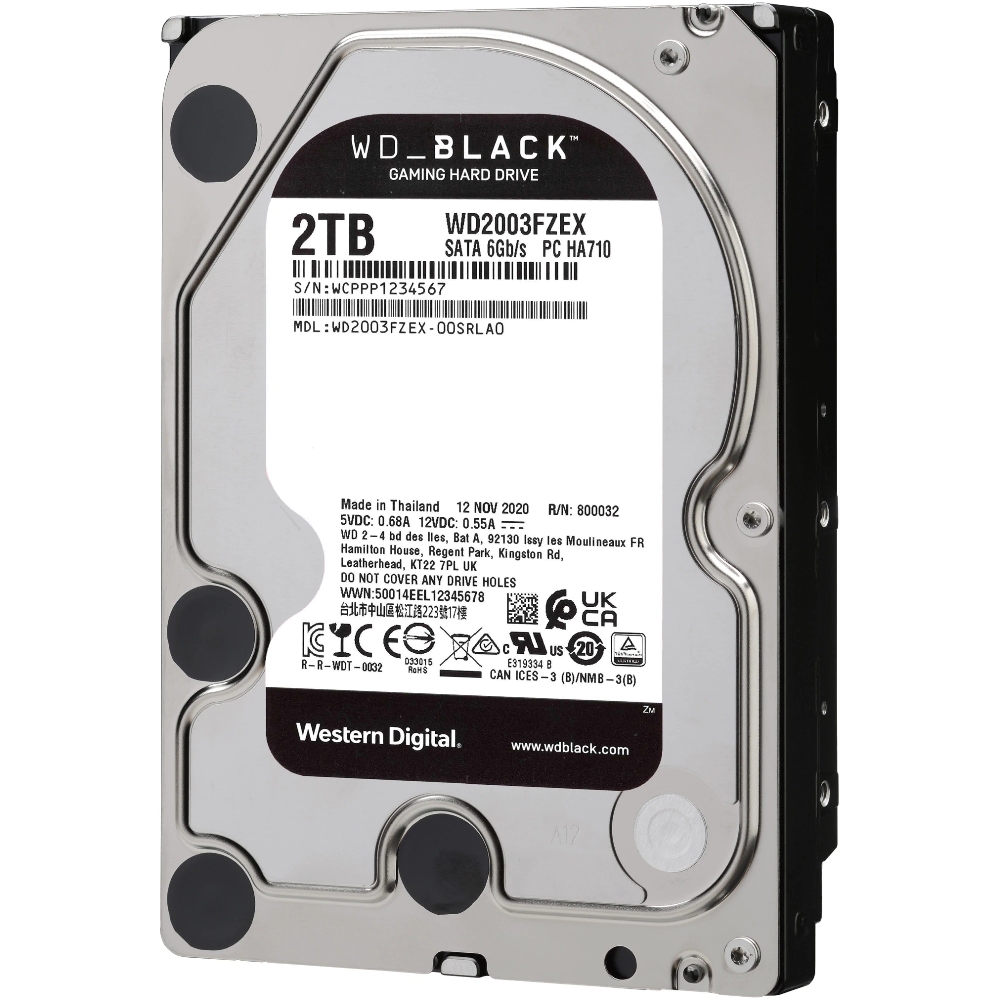 2TB 3,5  HDD SATA-600 Desktop Western Digital Black fotó, illusztráció : WD2003FZEX