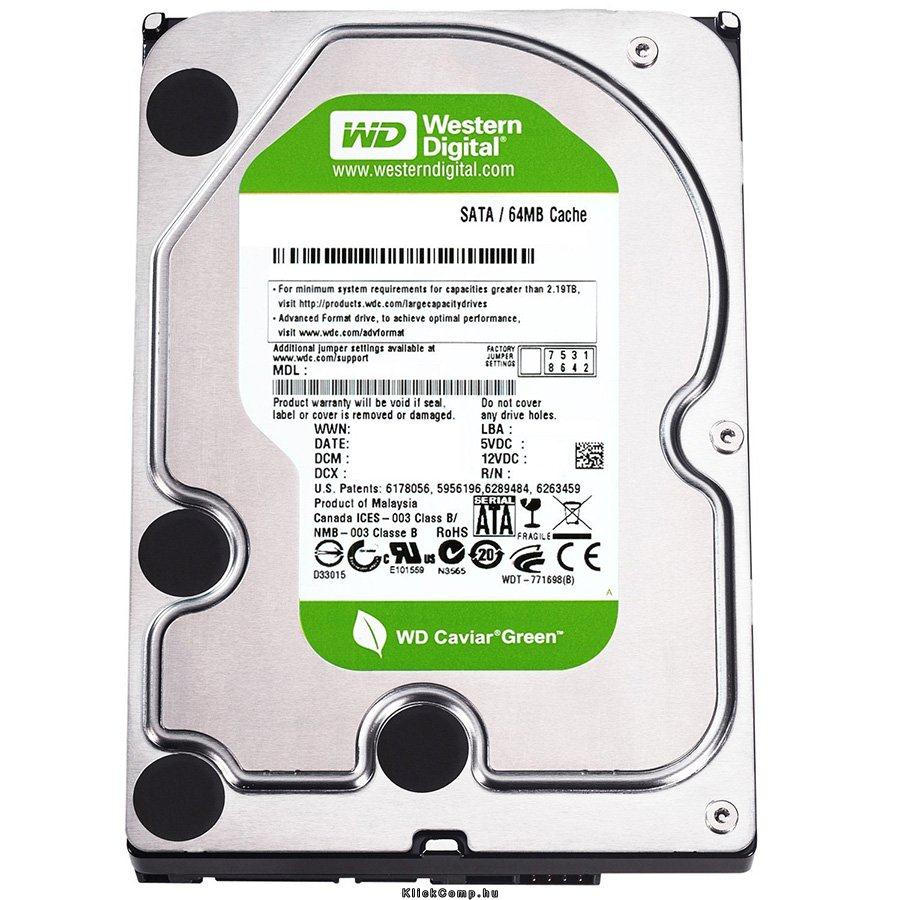 Western Digital 3,5  2000GB belső SATAIII 7200RPM 64MB Green Power advanced for fotó, illusztráció : WD20EARX