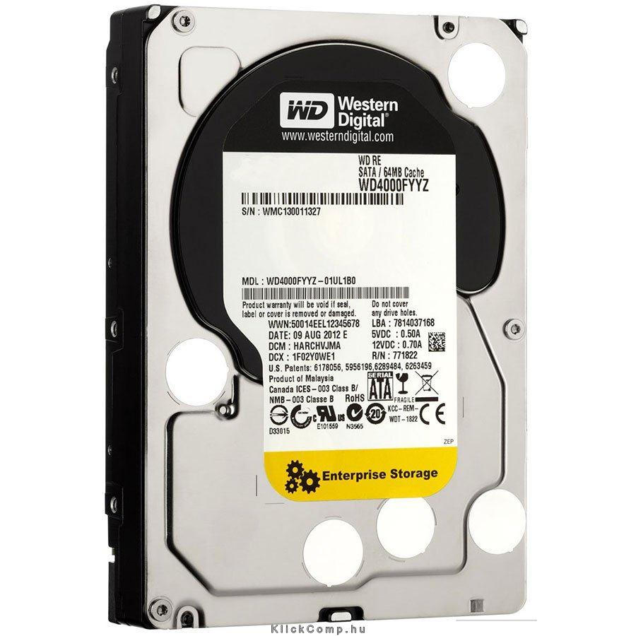 4TB 3.5  SAS HDD WD RE HDD Server fotó, illusztráció : WD4001FYYG