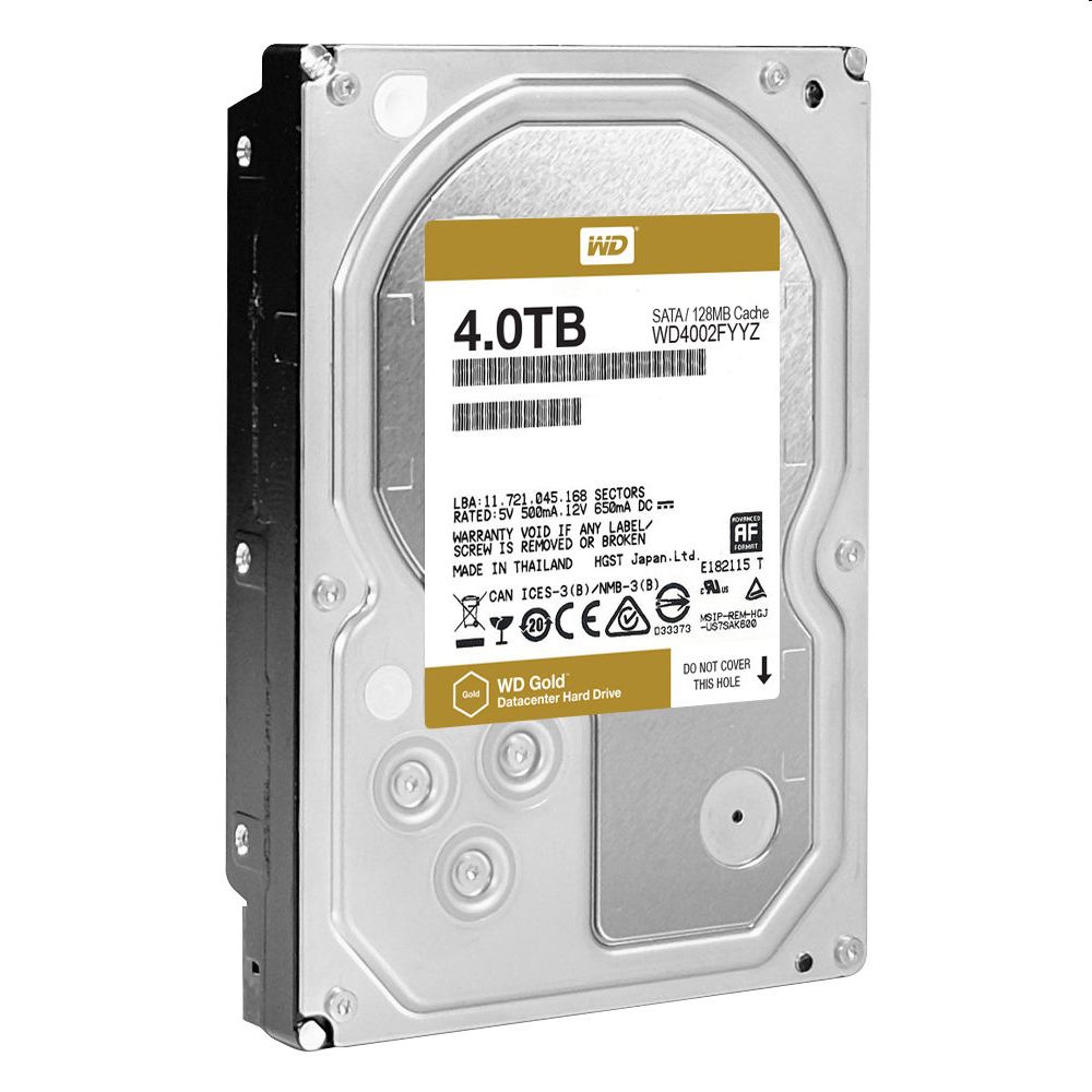 4TB 3,5  HDD SATA3 7200RPM 128MB Gold Western Digital WD4002FYYZ winchester fotó, illusztráció : WD4002FYYZ