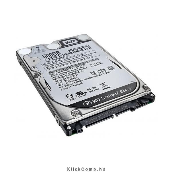 500GB 2,5  HDD SATA3 Notebook Western Digital Black fotó, illusztráció : WD5000BPKX