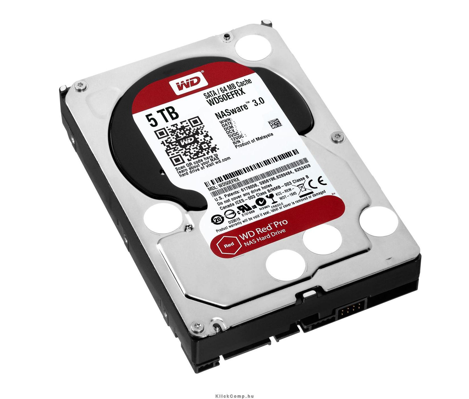 5TB 3,5  SATAIII HDD Western Digital RED winchester fotó, illusztráció : WD50EFRX