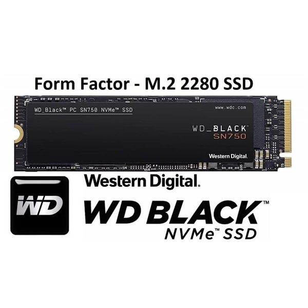 500GB SSD M.2 2280 SN750 NVMe Western Digital Black fotó, illusztráció : WDS500G3X0C