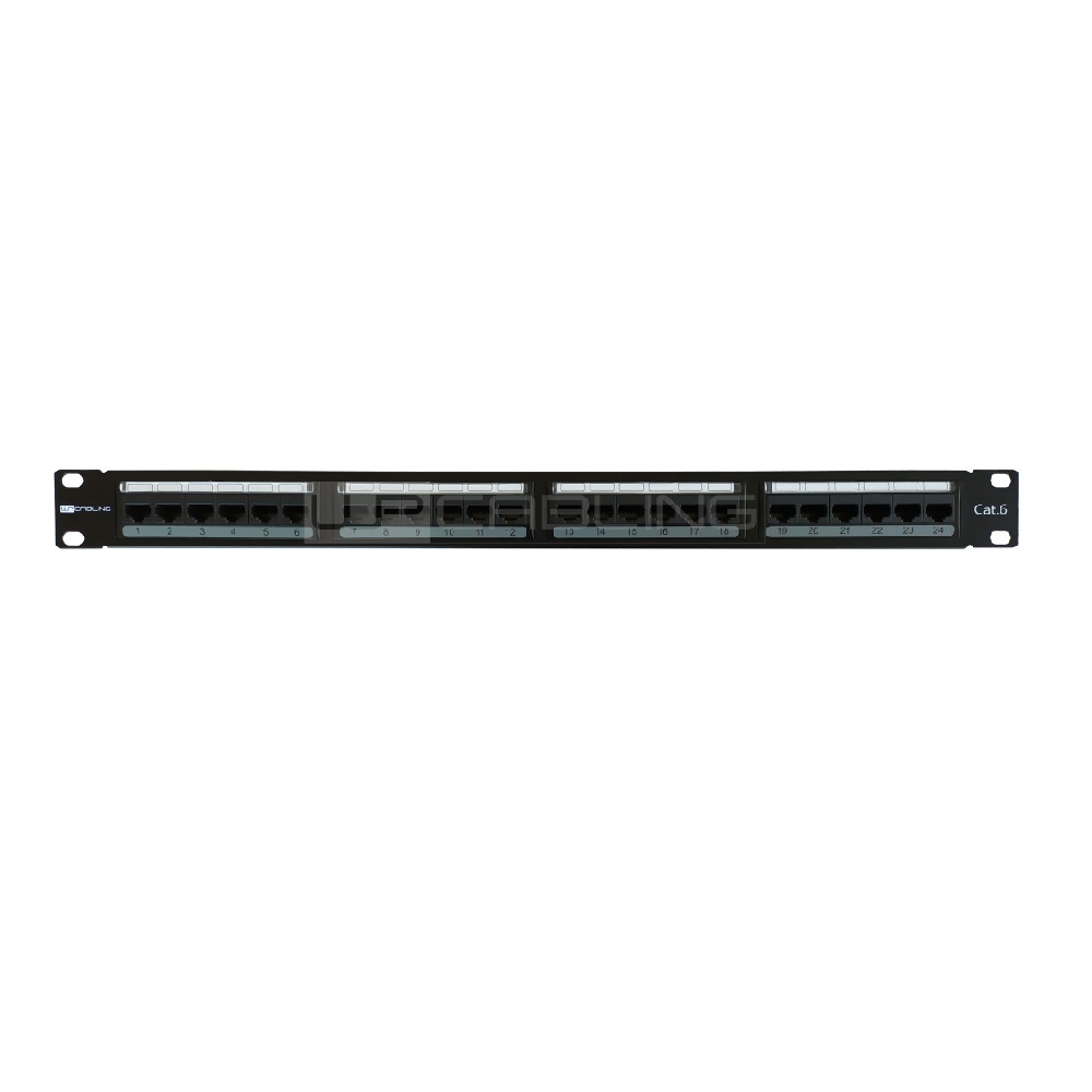 Patch panel 24 port RJ45 UTP CAT6 fekete WP fotó, illusztráció : WPC-PAN-6U-24