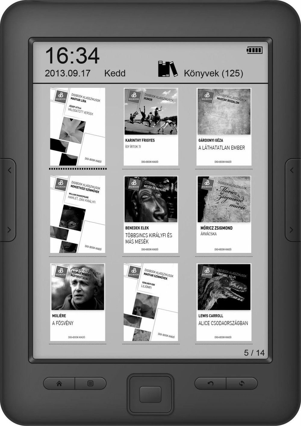 e-book olvasó 6  Eink PEARL 4GB Ajándék 175 könyv + 50 kötet Wayteq Digibook xB fotó, illusztráció : WXBOOK60DSC2