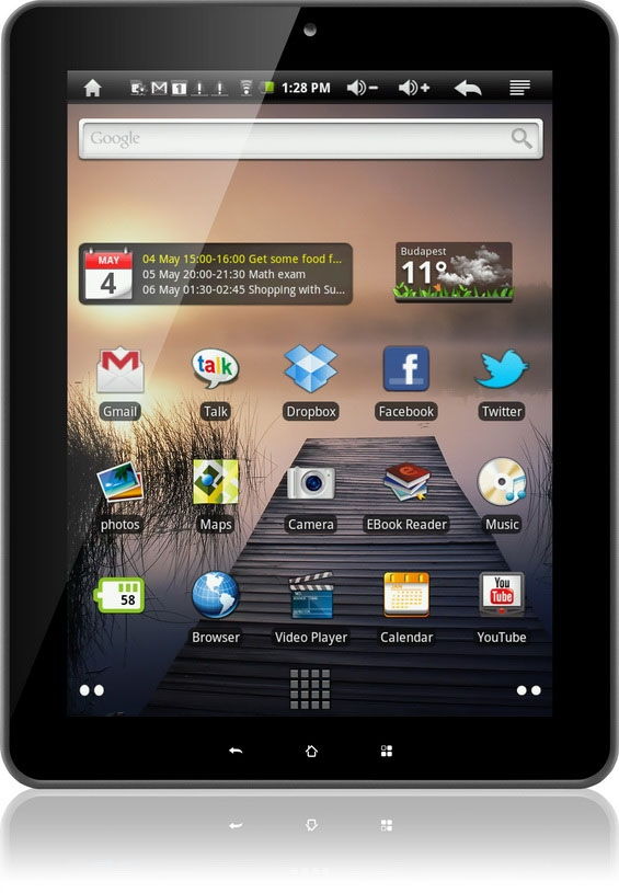 XTAB 100 10 IPS 1024*768Kapacitív, ARM9 , 512MB/4 GB And. 2.3.4 magyar fotó, illusztráció : WXTAB100S