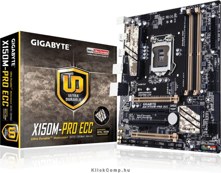 Alaplap B150 LGA1151 mATX Gigabyte X150M-PRO ECC Intel fotó, illusztráció : X150M-PRO-ECC