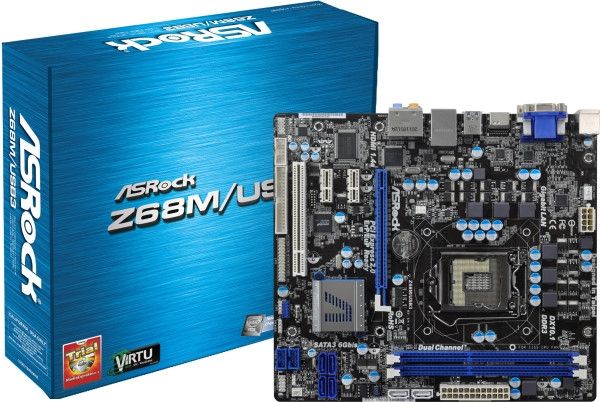 ASRock Z68M/USB3 Intel LGA1155 mATX alaplap fotó, illusztráció : Z68M-USB3