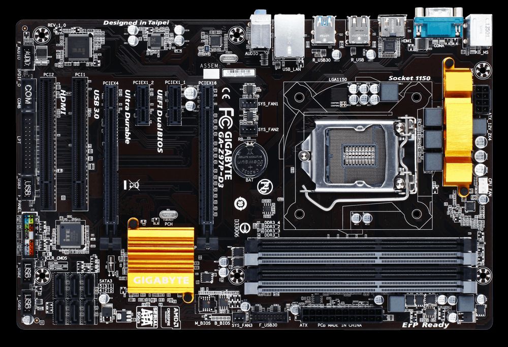 Alaplap Z97 LGA1150 ATX Intel Gigabyte fotó, illusztráció : Z97P-D3
