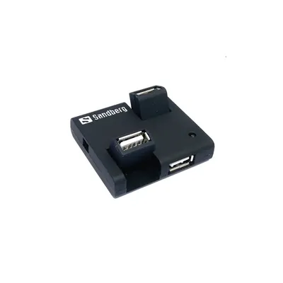 USB HUB 4 portos fekete, kihajtható csatlakozók, 1,2m kábel 133-67 fotó