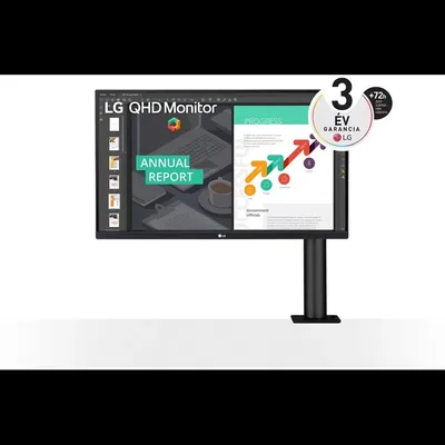 Monitor 27&#34; 2560x1440 IPS HDMI DP USB-C USB LG 27QN880P 27QN880P-B.AEU fotó