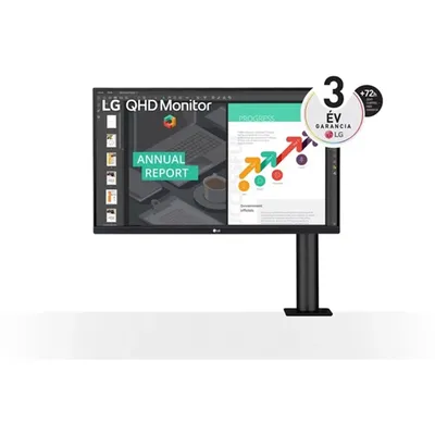 Monitor 27&#34; 2560x1440 IPS HDMI DP USB USB-C LG 27QN880-B 27QN880-B.AEU fotó