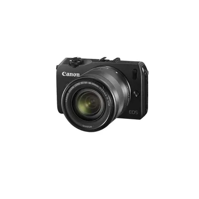 Canon EOS M fekete + EF-M 18-55mm + EF-M 22 f 2 + 90EX Kit cserélhető optikás digitális fényképezőgép 6609B062AA fotó
