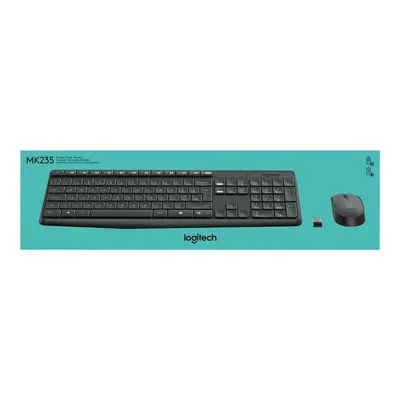 Vezetéknélküli billentyűzet + egér Logitech MK235 Combo fekete US 920-007931 fotó